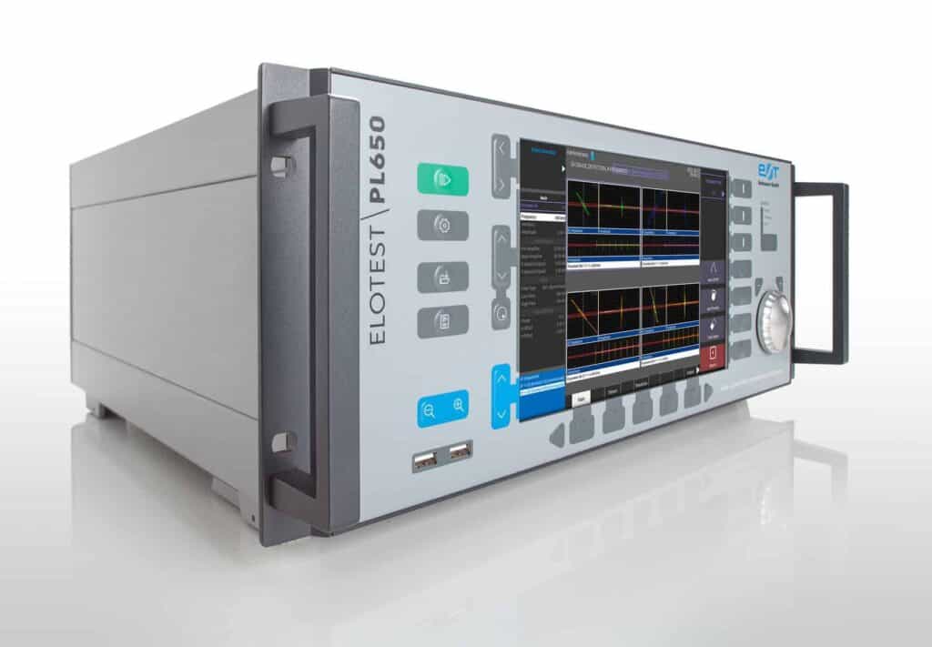 Appareil de contrôle par courants de Foucault ELOTEST PL650 avec écran affichant des signaux de test